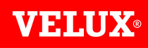 VELUX Logo auf rotem Hintergrund